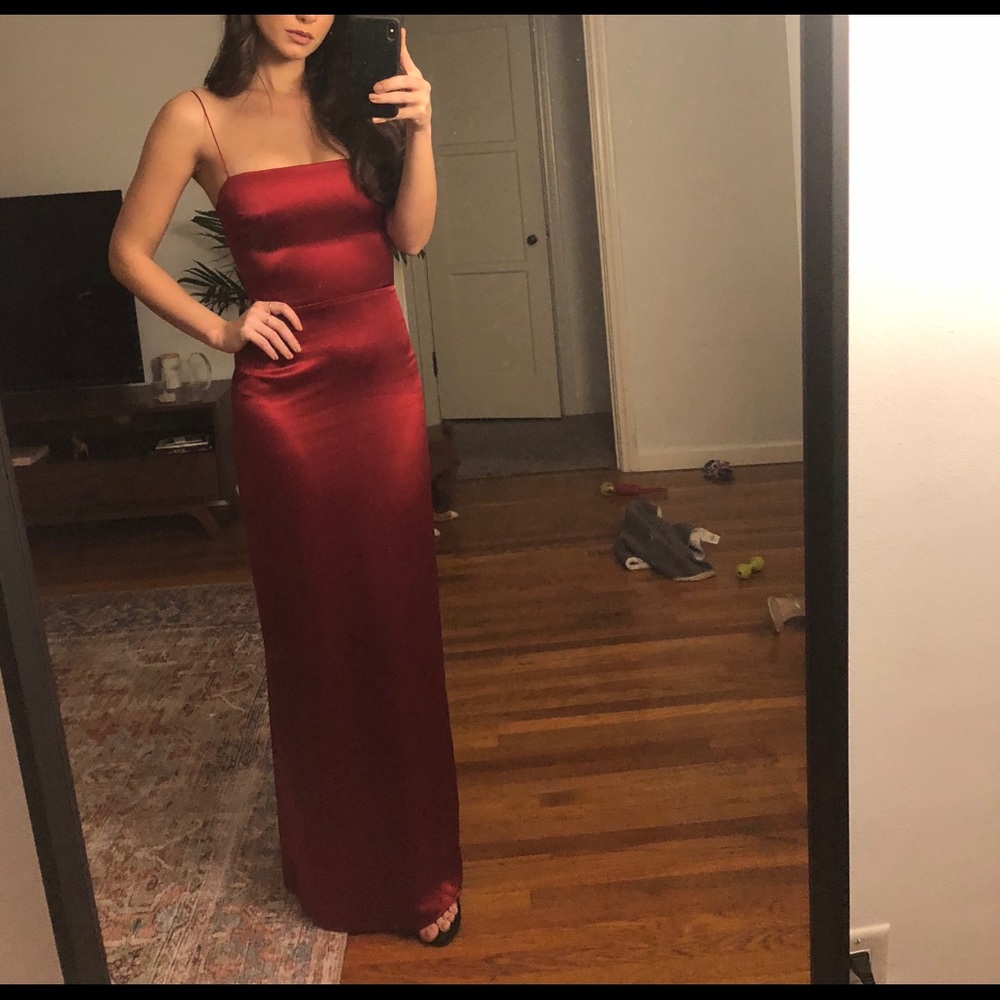 Reformation red silk dress